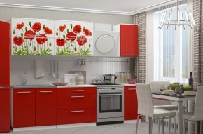 МАКИ КРАСНЫЕ Кухонный гарнитур 2.0 в Троицке - troick.ok-mebel.com | фото