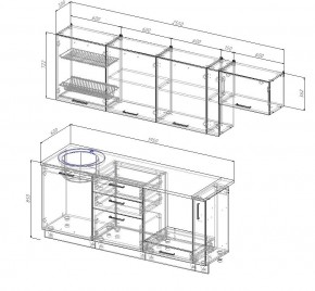 Кухонный гарнитур Муссон 2550 (Стол. 38мм) в Троицке - troick.ok-mebel.com | фото 2