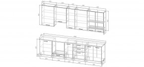 Кухонный гарнитур Санторини 3000 h950 (Стол. 38мм) в Троицке - troick.ok-mebel.com | фото 2