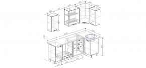 Кухонный гарнитур угловой Бланка 2200х1000 (Стол. 38мм) в Троицке - troick.ok-mebel.com | фото 2