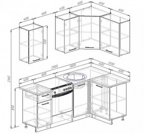 Кухонный гарнитур угловой Графика 2000х1200 (Стол. 38мм) в Троицке - troick.ok-mebel.com | фото 2