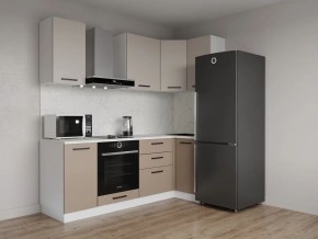 Кухонный гарнитур угловой Каппучино 2200*1000 (Стол. 26мм) в Троицке - troick.ok-mebel.com | фото