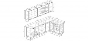 Кухонный гарнитур угловой Капри 2600х1600 (Стол. 38мм) в Троицке - troick.ok-mebel.com | фото