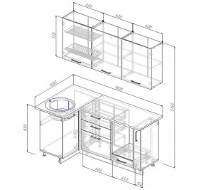 Кухонный гарнитур угловой Латте 1000*1800 (Стол. 26мм) в Троицке - troick.ok-mebel.com | фото 2