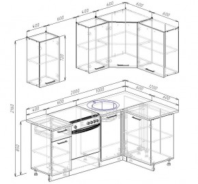 Кухонный гарнитур угловой Латте 2000х1200 (Стол. 26мм) в Троицке - troick.ok-mebel.com | фото 2