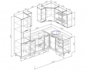 Кухонный гарнитур угловой Латте 2400х1600 (Стол. 38мм) в Троицке - troick.ok-mebel.com | фото 2