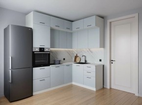 Кухонный гарнитур угловой Смоки 2200*1700 (Стол. 38мм) в Троицке - troick.ok-mebel.com | фото