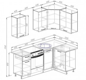 Кухонный гарнитур угловой Вегас 2000*1200 (Стол. 26мм) в Троицке - troick.ok-mebel.com | фото 3