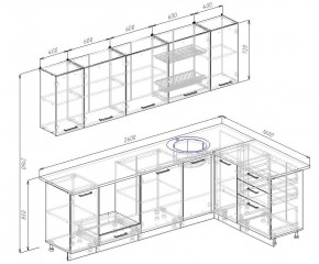 Кухонный гарнитур угловой Вегас 2600*1600 (Стол. 38мм) в Троицке - troick.ok-mebel.com | фото 2