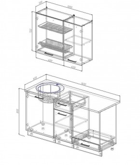 Кухонный гарнитур Вегас 1600 (Стол. 26мм) в Троицке - troick.ok-mebel.com | фото 2