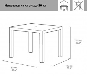 Квадратный стол Мелоди Квартет (Melody quartet) графит в Троицке - troick.ok-mebel.com | фото 2