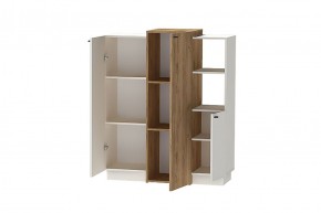 Квадро К-3 Комод 3дв (ЛДСП миндаль-дуб крафт золотой) в Троицке - troick.ok-mebel.com | фото 2