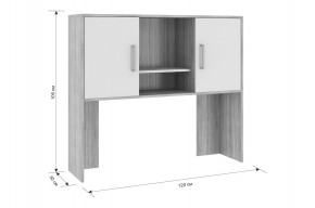 ЛАЙТ 2 Надстройка стола компьютерного (1200) дуб сонома в Троицке - troick.ok-mebel.com | фото