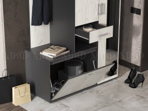ЛИРА Прихожая ЛДСП (графит/дуб крафт белый) в Троицке - troick.ok-mebel.com | фото 4