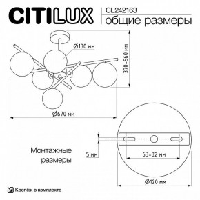 Люстра на штанге Citilux RONNY CL242163 в Троицке - troick.ok-mebel.com | фото 12