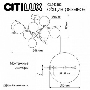 Люстра на штанге Citilux Ronny CL242193 в Троицке - troick.ok-mebel.com | фото 8