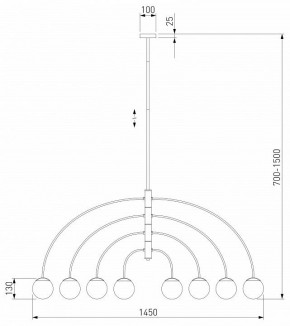 Люстра на штанге Eurosvet Cenacolo 30179/8 черный в Троицке - troick.ok-mebel.com | фото 2