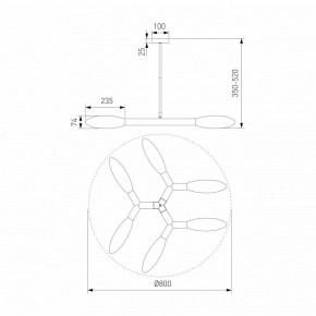 Люстра на штанге Eurosvet Covalent 30180/6 черный в Троицке - troick.ok-mebel.com | фото 3