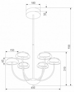 Люстра на штанге Eurosvet Fungo 50388 LED черный в Троицке - troick.ok-mebel.com | фото 4
