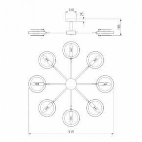 Люстра на штанге Eurosvet Gallo 70121/8 черный в Троицке - troick.ok-mebel.com | фото 3