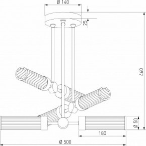 Люстра на штанге Eurosvet Oriens 60166/6 латунь в Троицке - troick.ok-mebel.com | фото 5