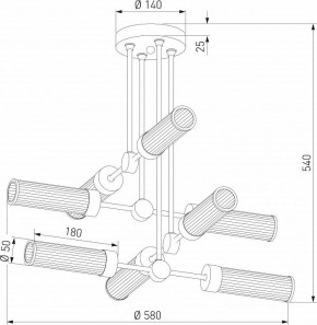 Люстра на штанге Eurosvet Oriens 60166/8 латунь в Троицке - troick.ok-mebel.com | фото 3