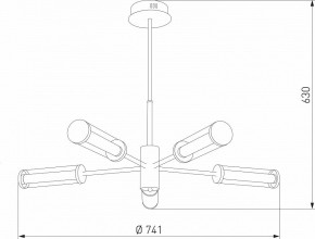 Люстра на штанге Eurosvet Stark 50386/5 LED латунь в Троицке - troick.ok-mebel.com | фото 6