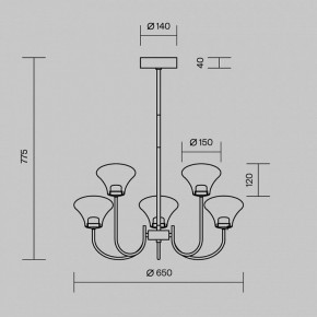 Люстра на штанге Maytoni Dynasty MOD402PL-L20BS3K в Троицке - troick.ok-mebel.com | фото 6