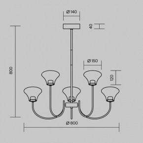 Люстра на штанге Maytoni Dynasty MOD402PL-L30BS3K в Троицке - troick.ok-mebel.com | фото 4