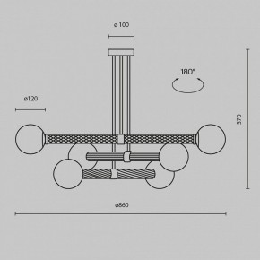 Люстра на штанге Maytoni Teatro MOD287PL-06BS в Троицке - troick.ok-mebel.com | фото 3