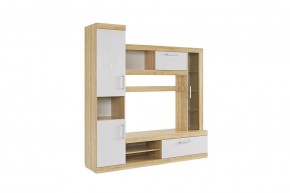 МАКСИ К1 Стенка для гостиной дуб сонома/белое дерево в Троицке - troick.ok-mebel.com | фото 3