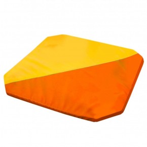 Мат гимнастический 1,3x1,3x0,05м складной скошенные углы цв.оранжевый-желтый в Троицке - troick.ok-mebel.com | фото