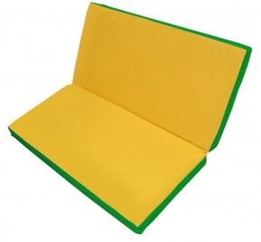 Мат гимнастический 1х1х0,08м складной цв. зеленый-желтый в Троицке - troick.ok-mebel.com | фото
