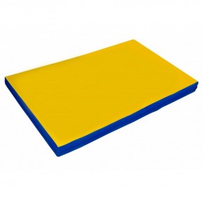 Мат гимнастический 2х1х0,05м цв. синий-желтый в Троицке - troick.ok-mebel.com | фото
