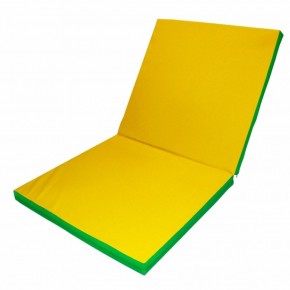 Мат гимнастический 2х1х0,1м складной цв. зеленый-желтый в Троицке - troick.ok-mebel.com | фото