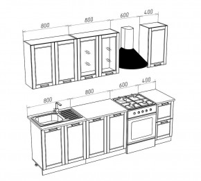 МИЛАНО Кухонный гарнитур 2,0 м Компоновка №1 (Орех) в Троицке - troick.ok-mebel.com | фото 3