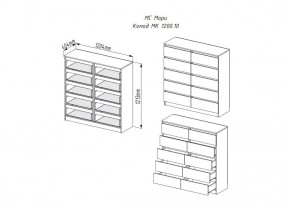 МОРИ МК 1200.10 Комод (графит) в Троицке - troick.ok-mebel.com | фото 3