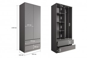 МОРИ МШ 900.2 Шкаф (графит) в Троицке - troick.ok-mebel.com | фото 2