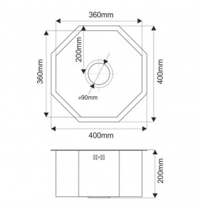 Мойка D400B Octavia MELANA Profline 1,2/200 ГРАФИТ врезная фигурная D400B в Троицке - troick.ok-mebel.com | фото 3