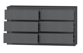 МС "Хилтон" Комод №5 1400 (6 ящ.) графит в Троицке - troick.ok-mebel.com | фото 3