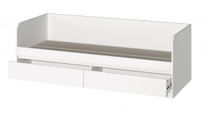 МС "Хилтон" Кровать 0,8 (Белый текстурный) в Троицке - troick.ok-mebel.com | фото 2