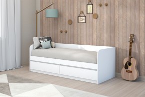 МС "Хилтон" Кровать 0,8 (Белый текстурный) в Троицке - troick.ok-mebel.com | фото 3