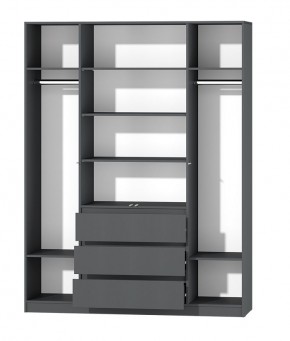 МС "Хилтон" Шкаф №1 1600 (Графит) в Троицке - troick.ok-mebel.com | фото 3