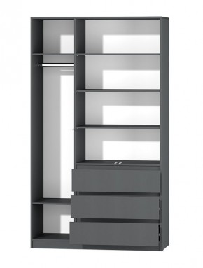 МС "Хилтон" Шкаф №2 1200 (Графит) в Троицке - troick.ok-mebel.com | фото 3