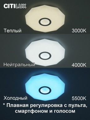 Накладной светильник Citilux Диамант Смарт CL713A30G в Троицке - troick.ok-mebel.com | фото 4
