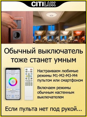 Накладной светильник Citilux Диамант Смарт CL713A30G в Троицке - troick.ok-mebel.com | фото 6
