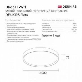 Накладной светильник Denkirs PLATO DK6511-WH/1 в Троицке - troick.ok-mebel.com | фото 10