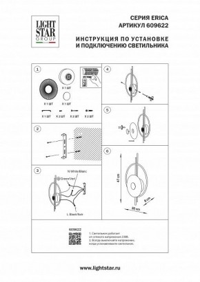 Накладной светильник Lightstar Erica 609622 в Троицке - troick.ok-mebel.com | фото 4