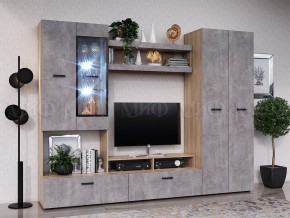 Нэнси New Пенал (ЛДСП) Бетон светлый/Сонома в Троицке - troick.ok-mebel.com | фото 3