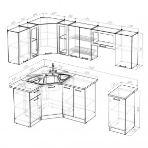 ОЛЬГА Кухонный гарнитур Оптима 1 (1300*2500 мм) в Троицке - troick.ok-mebel.com | фото 2